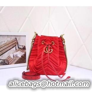 Famous Brand Gucci Ophidia GG bucket bag velvet 525081 Red