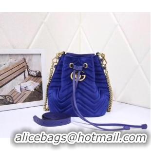 Discount Gucci Ophidia GG bucket bag velvet 525081 Blue