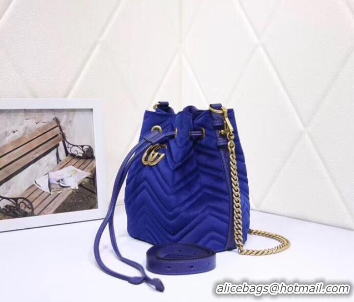 Discount Gucci Ophidia GG bucket bag velvet 525081 Blue