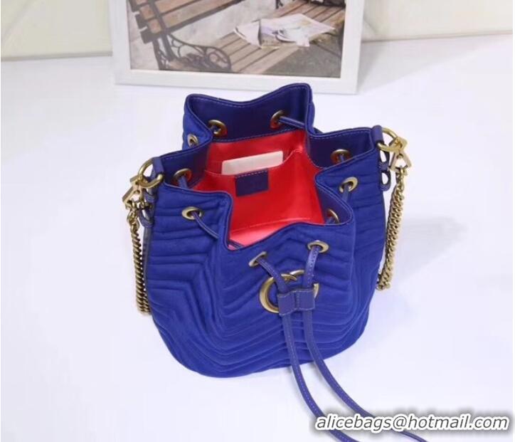 Discount Gucci Ophidia GG bucket bag velvet 525081 Blue