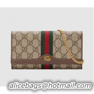 Popular Style Gucci Ophidia GG chain wallet 546592 Brown