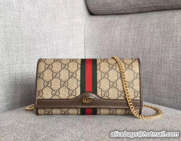 Popular Style Gucci Ophidia GG chain wallet 546592 Brown