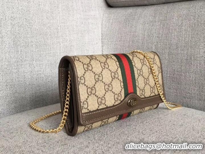 Popular Style Gucci Ophidia GG chain wallet 546592 Brown