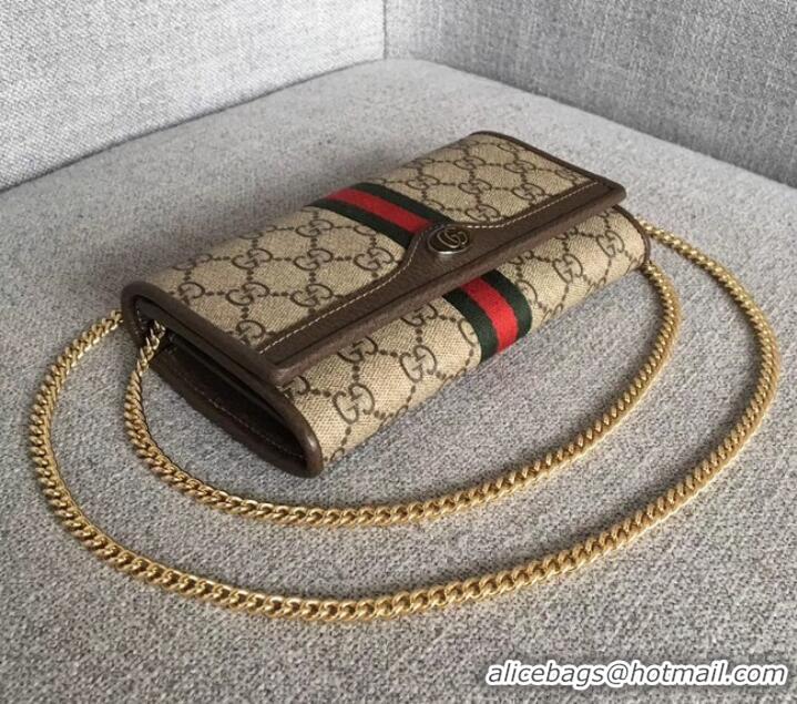 Popular Style Gucci Ophidia GG chain wallet 546592 Brown