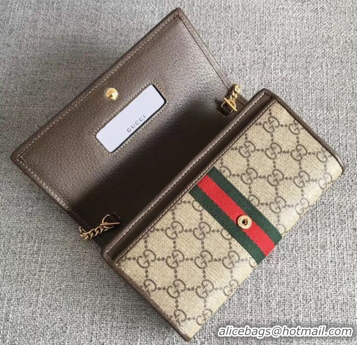 Popular Style Gucci Ophidia GG chain wallet 546592 Brown