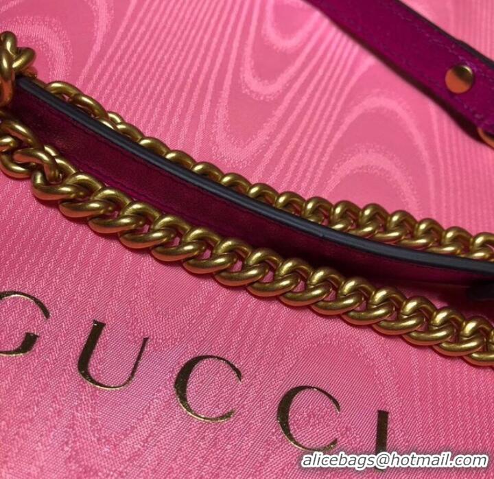 1:1 aaaaa Gucci GG Marmont mini round shoulder bag 550154 Fuchsia&red& pink