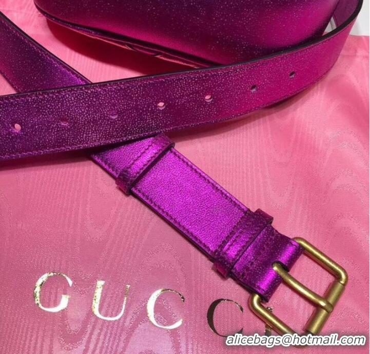 Perfect Gucci GG Marmont matelasse leather belt bag 476434 Fuchsia&red& pink