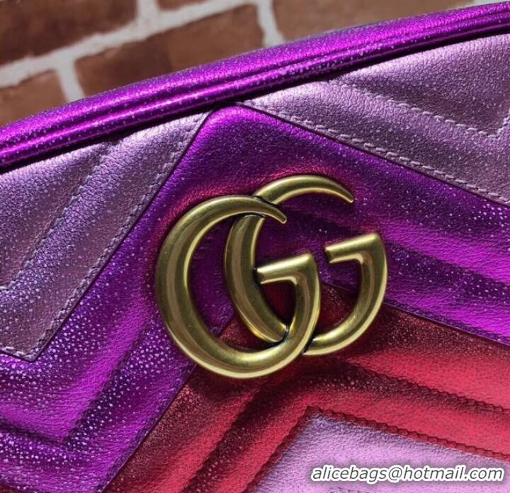 Good Looking Gucci GG Marmont small matelasse shoulder bag 447632 Fuchsia&red&pink