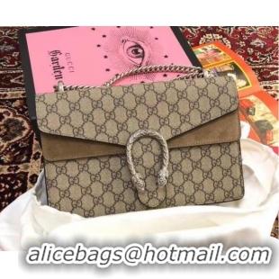 Stylish Gucci Medium Dionysus GG Canvas Shoulder Bag 400249 Taupe