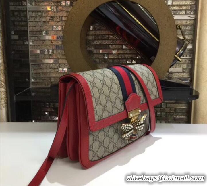 Classic Gucci Queen Margaret GG Supreme medium shoulder bag 524356 Red