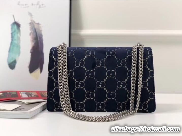 Good Quality Gucci Dionysus GG velvet small shoulder bag 400249 Blue