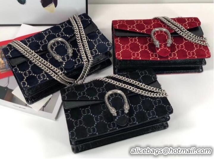 Good Quality Gucci Dionysus GG velvet small shoulder bag 400249 Blue