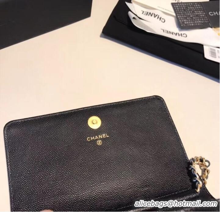 Traditional Discount Boy chanel clutch with chain A84433 black