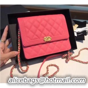 Top Quality Boy chanel clutch with chain A84433 Rose