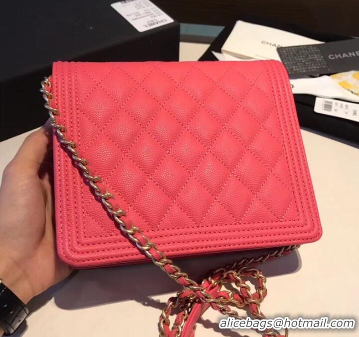 Top Quality Boy chanel clutch with chain A84433 Rose