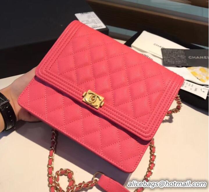 Top Quality Boy chanel clutch with chain A84433 Rose