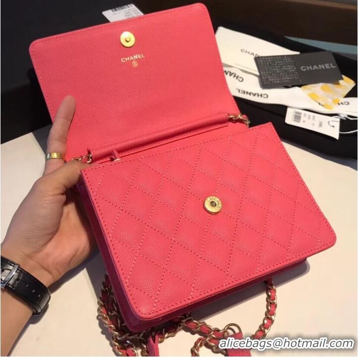 Top Quality Boy chanel clutch with chain A84433 Rose