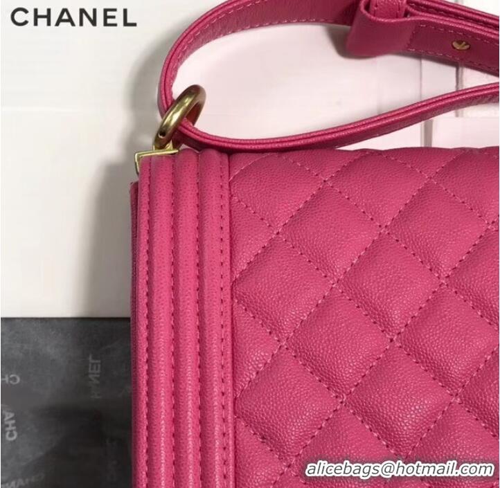 Good Product Boy chanel handbag Grained Calfskin & Gold-Tone Metal AS0130 Rose