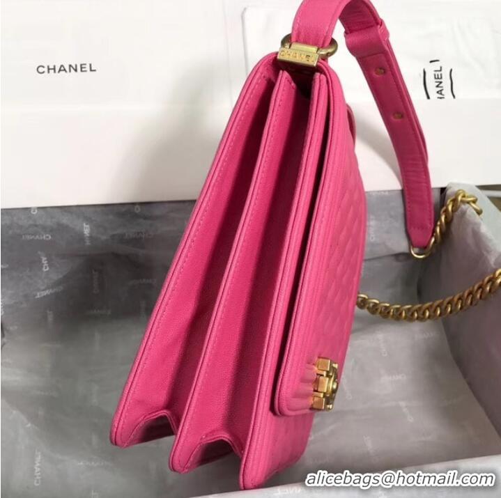 Good Product Boy chanel handbag Grained Calfskin & Gold-Tone Metal AS0130 Rose