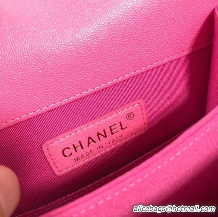 Good Product Boy chanel handbag Grained Calfskin & Gold-Tone Metal AS0130 Rose