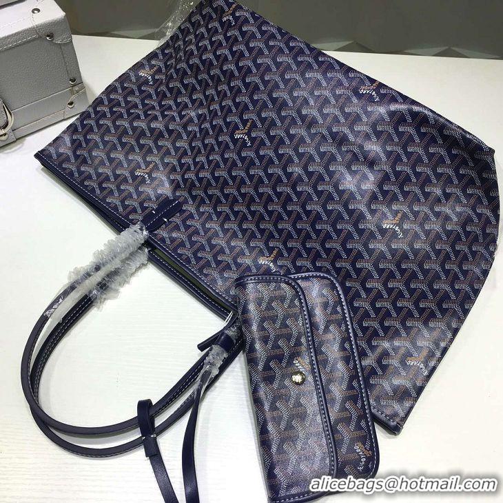 Buy Cheaper Goyard St Louis Tote GM 2376 Navy Blue