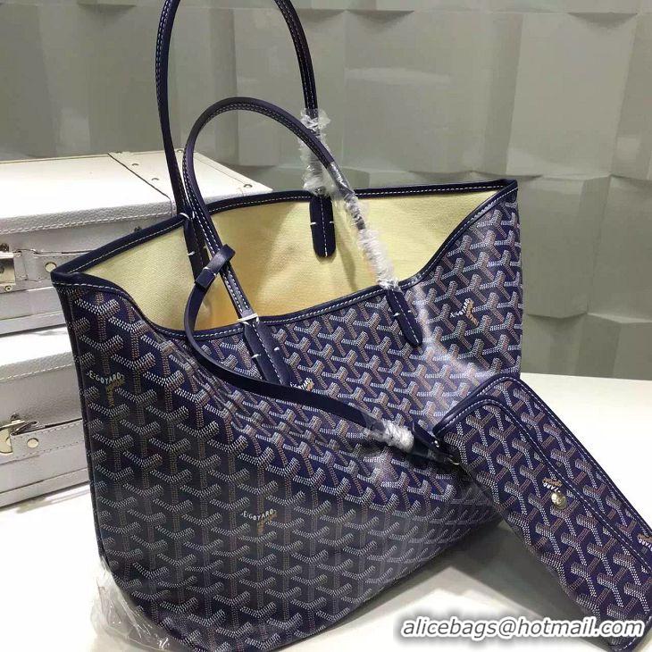 Buy Cheaper Goyard St Louis Tote GM 2376 Navy Blue