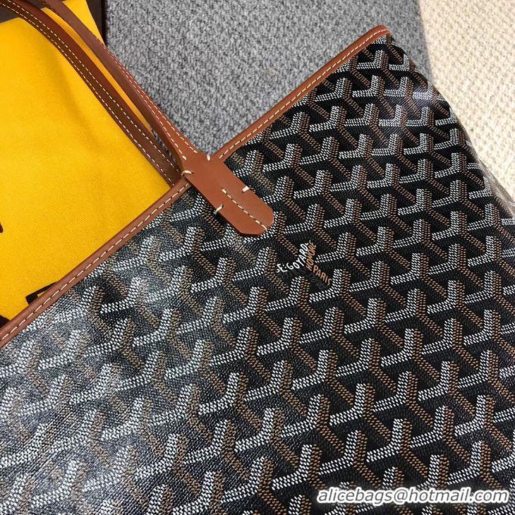 Fashion Goyard Artois Original Zipper Bag GM 00319 Black And Tan