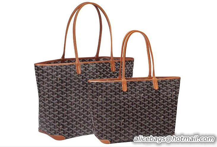 Fashion Goyard Artois Original Zipper Bag GM 00319 Black And Tan