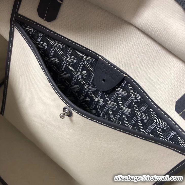 Perfect Goyard Artois Original Zipper Bag GM 00319 Dark Grey