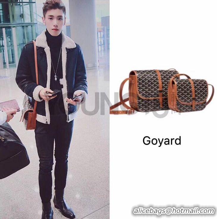 Discount Goyard New Design Original Messenger Bag GM 8962 Black And Tan