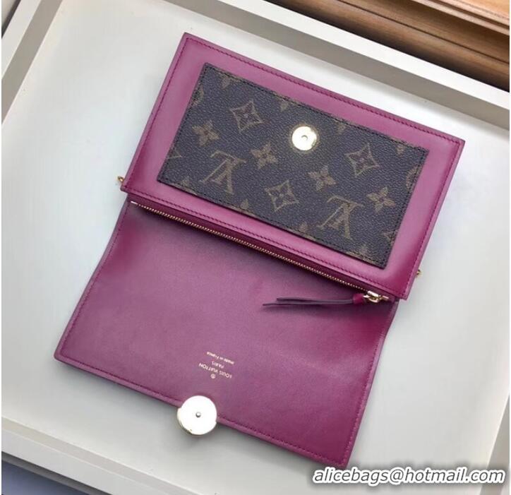 Perfect Louis Vuitton Monogram Canvas FLORE Chain Wallet M67404 Lie De Vin