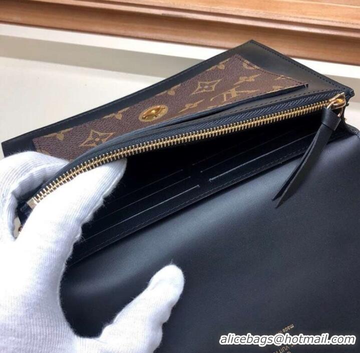 Famous Louis Vuitton Monogram Canvas FLORE Chain Wallet M67404 black