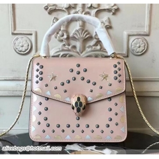 Luxury Bvlgari Serpenti Forever Star Flap Top Handle Bag 286637 Light Pink