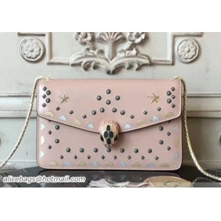 Grade Quality Bvlgari Serpenti Forever 22 Star Flap Shoulder Bag 286638 Light Pink