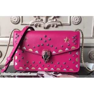 Trendy Design Bvlgari Serpenti Forever 22 Star Flap Shoulder Bag 286646 Hot Pink