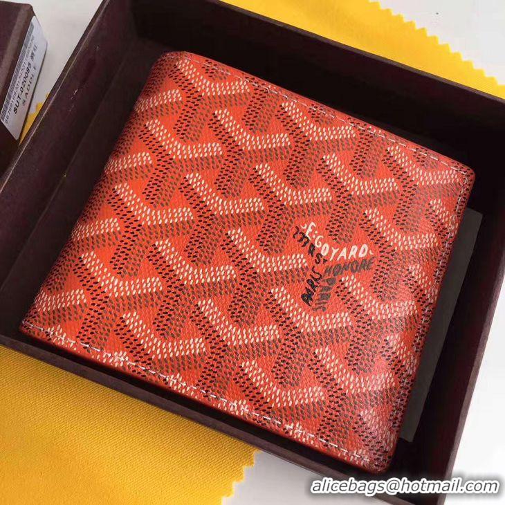 New Stylish Goyard Short 6 Card Slots Billfold Wallet 020085 Orange