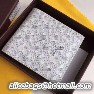 New Luxury Goyard Short 6 Card Slots Billfold Wallet 020085 White