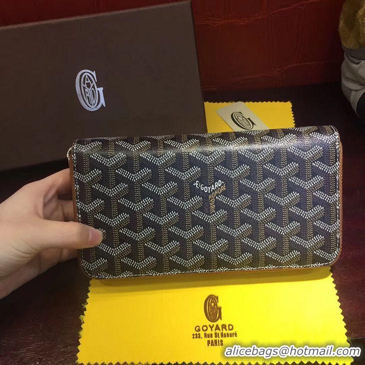 Inexpensive Goyard Zippy Wallet 020110 Black And Tan