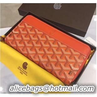 Low Cost Goyard Zipper Long Wallet 020110 Orange