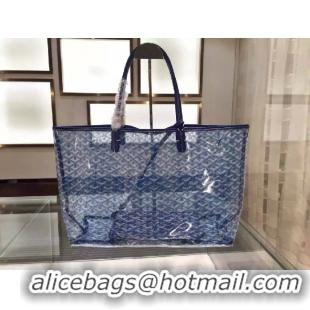 Buy Free Shipping Goyard St Transparent Tote GM 2377 Blue