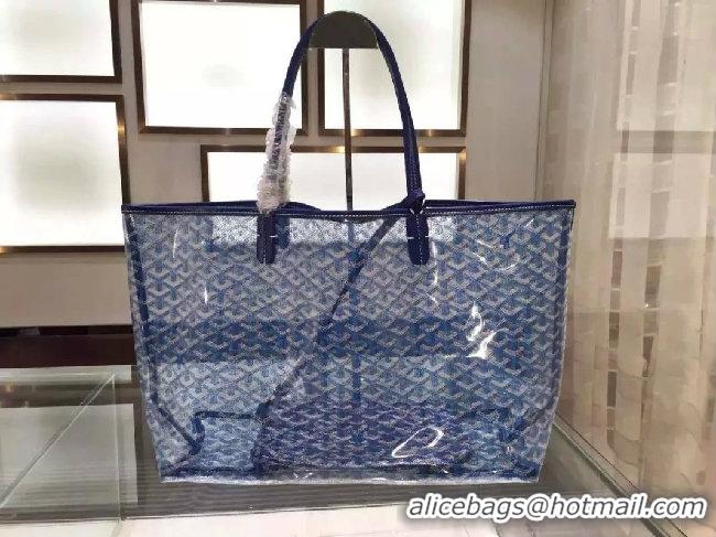 Buy Free Shipping Goyard St Transparent Tote GM 2377 Blue