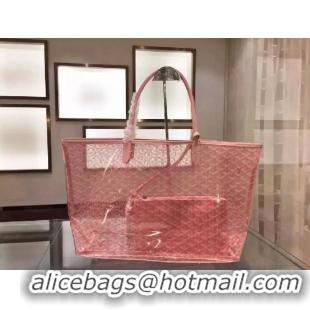 Buy Discount Goyard St Transparent Tote GM 2377 Pink