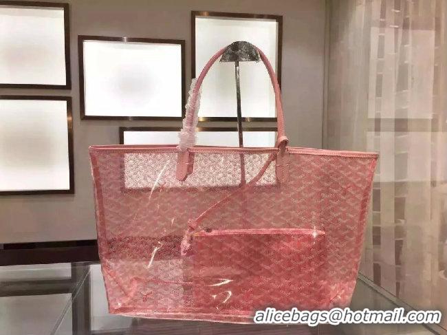 Buy Discount Goyard St Transparent Tote GM 2377 Pink