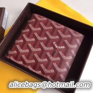 Top Quality Goyard Short 6 Card Slots Billfold Wallet 020085 Burgundy