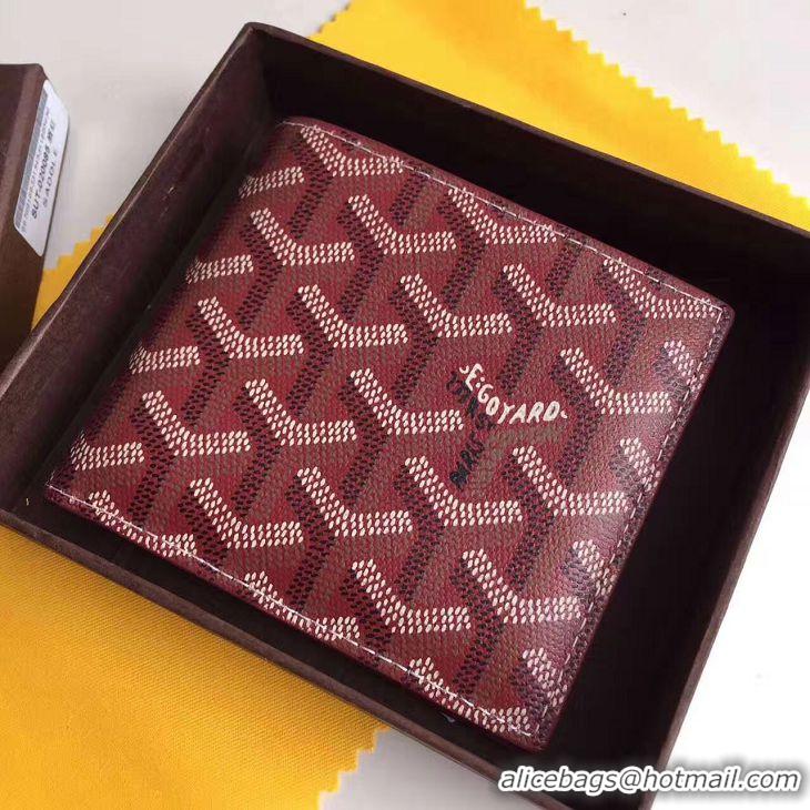 Top Quality Goyard Short 6 Card Slots Billfold Wallet 020085 Burgundy