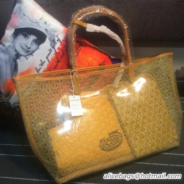 Low Price Goyard Saint Transparent Tote PM 2377 Yellow