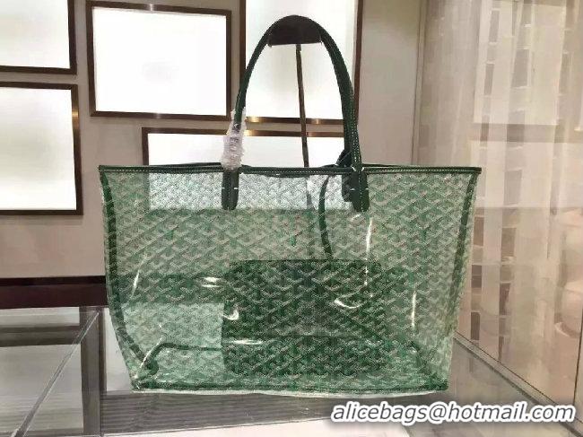 Best Price Goyard Saint Transparent Tote PM 2377 Green