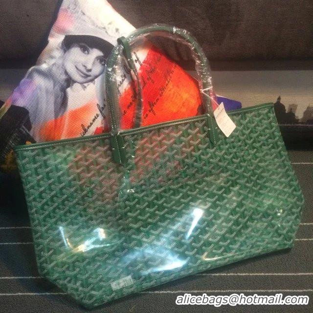 Best Price Goyard Saint Transparent Tote PM 2377 Green