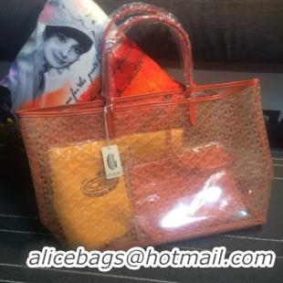 Inexpensive Design Goyard Saint Transparent Tote PM 2377 Orange