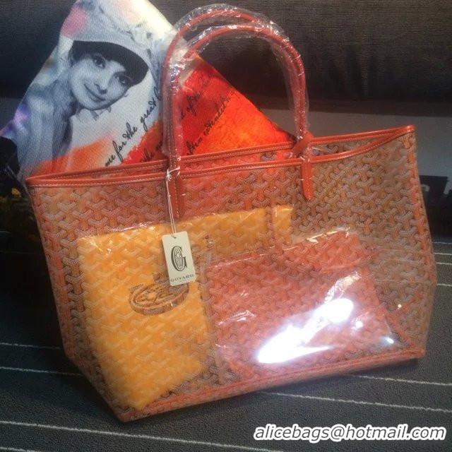 Inexpensive Design Goyard Saint Transparent Tote PM 2377 Orange